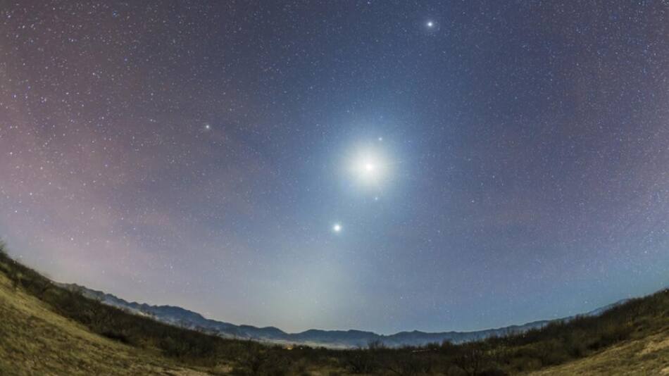 Luna, Venus y Marte