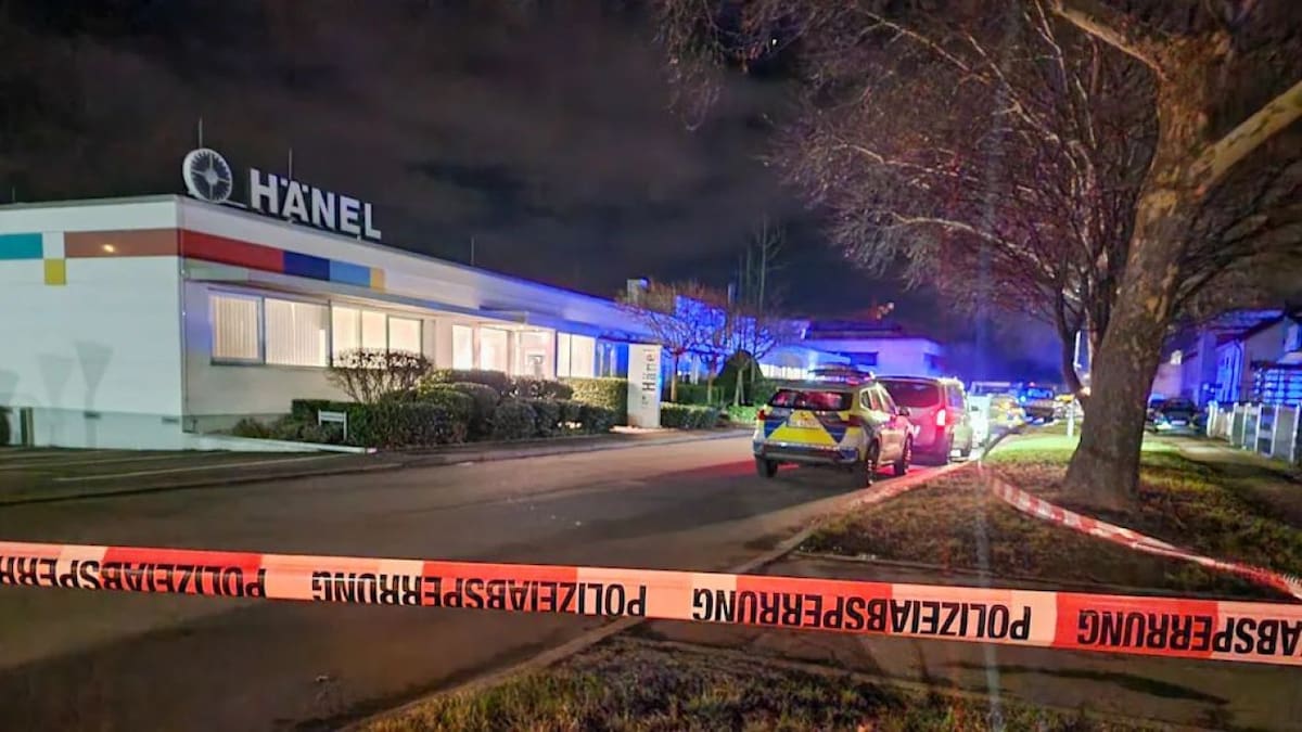 Tiroteo en una fábrica de Alemania. Foto: @johnspectator
