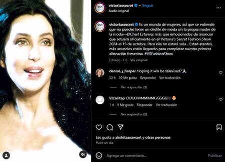 La icónica cantante Cher participará del desfile de Victoria
