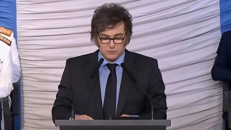Javier Milei en el Colegio Militar (Captura de YouTube/NA)