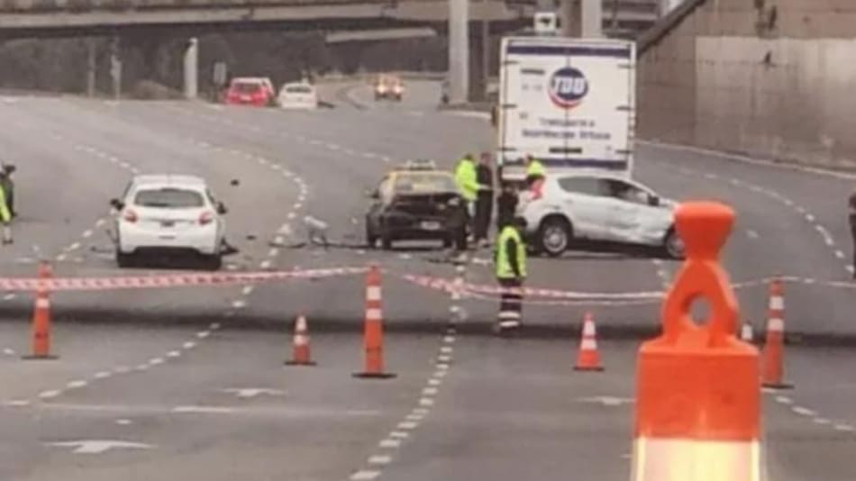 Choque múltiple en Panamericana. Foto: NA.