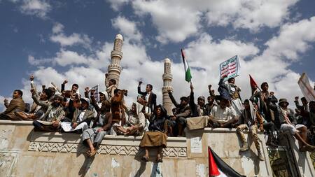 Protestas de palestinos en Gaza. Foto: Reuters.