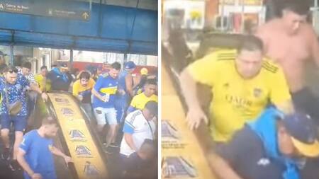 Ataque a hinchas de Boca en el subte. Foto: captura video