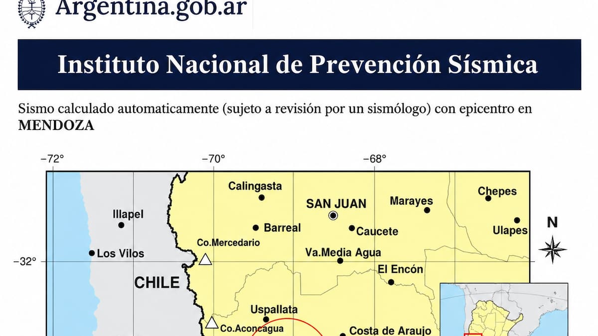 Sismo en Mendoza: se registró un temblor de magnitud 3,8 y fue el segundo en pocas horas