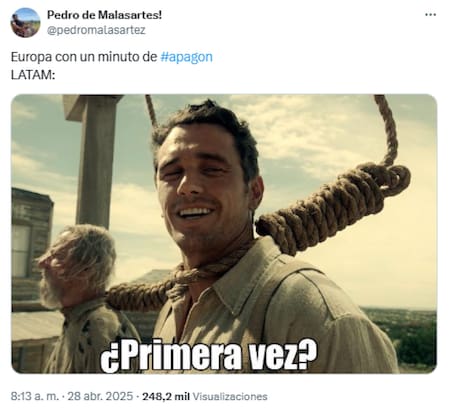 Memes apagón en Europa. Foto: X.