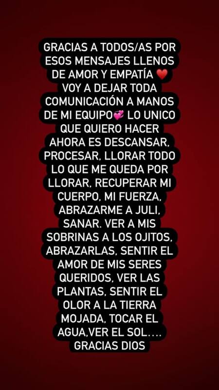 Posteos de María Becerra tras recibir el alta médica tras su internación. Foto: @mariabecerra.