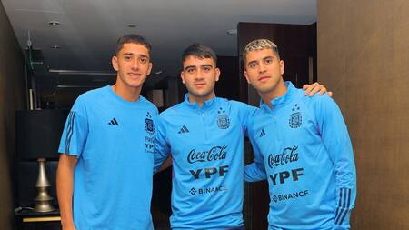 Morro, Buonanotte y Palacios fueron los primeros en arribar a China. Foto: NA.