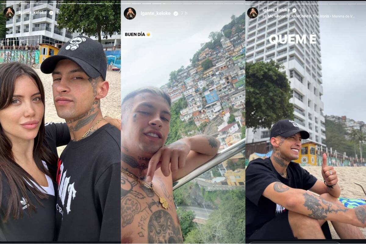 Wanda Nara y L-Gante de vacaciones en Brasil. Foto: Instagram.