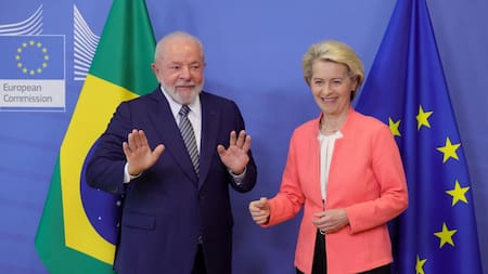Lula, Úrsula von der Leyen, Pedro Sánchez. Foto: EFE.