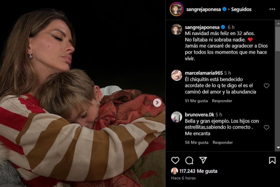 Los posteos de los famosos por Navidad. Foto: Instagram.