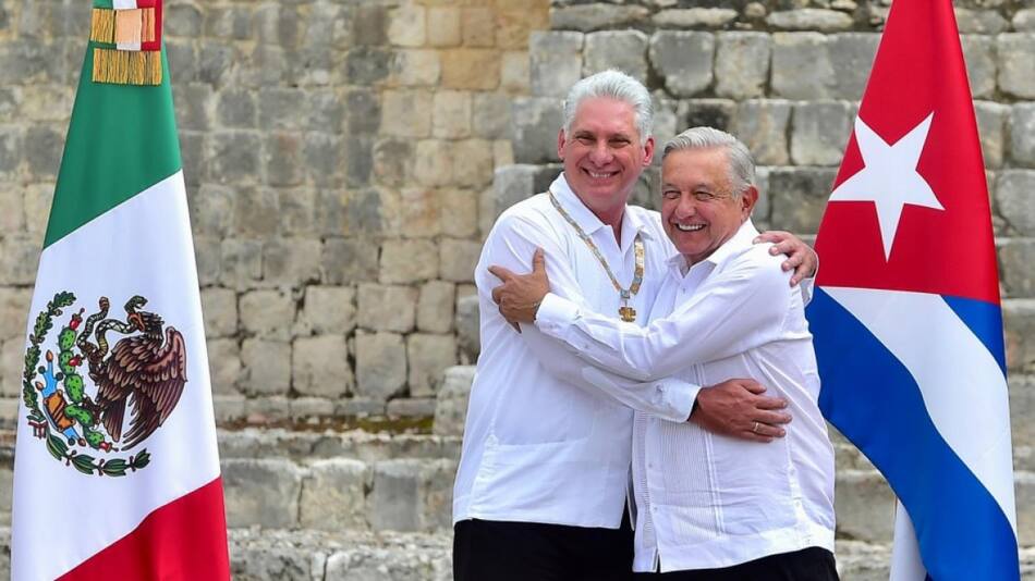 López Obrador y Díaz-Canel. Foto: presidencia de México