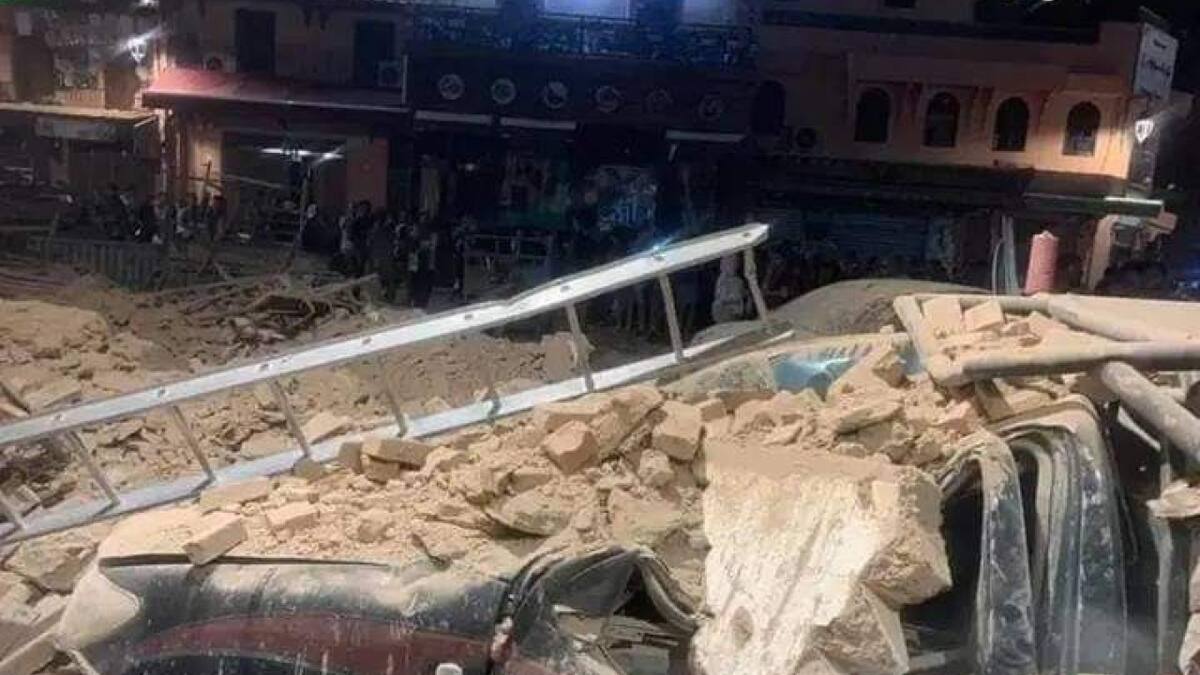 Fuerte sismo en Marruecos de 6,8 grados. Foto Twitter @AlertaMundial.