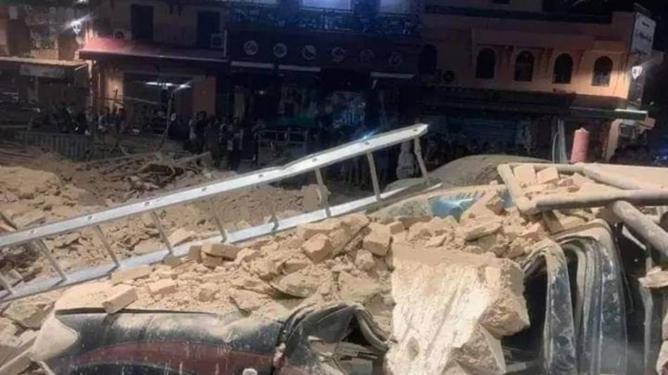 Fuerte sismo en Marruecos de 6,8 grados. Foto Twitter @AlertaMundial.