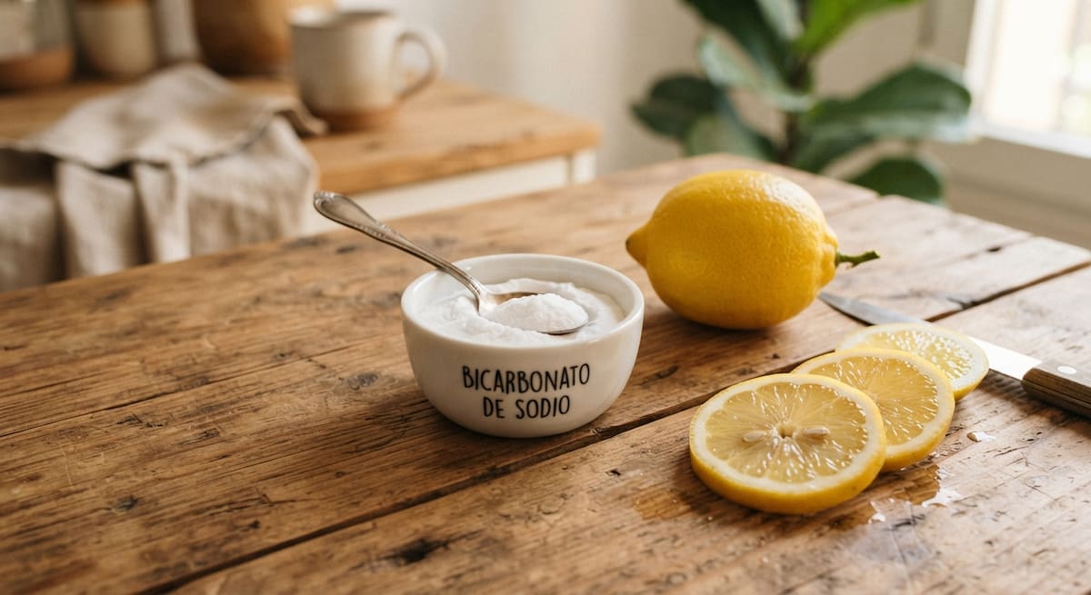 El limón y el bicarbonato son ideales para limpiar la campana extractora de la cocina.