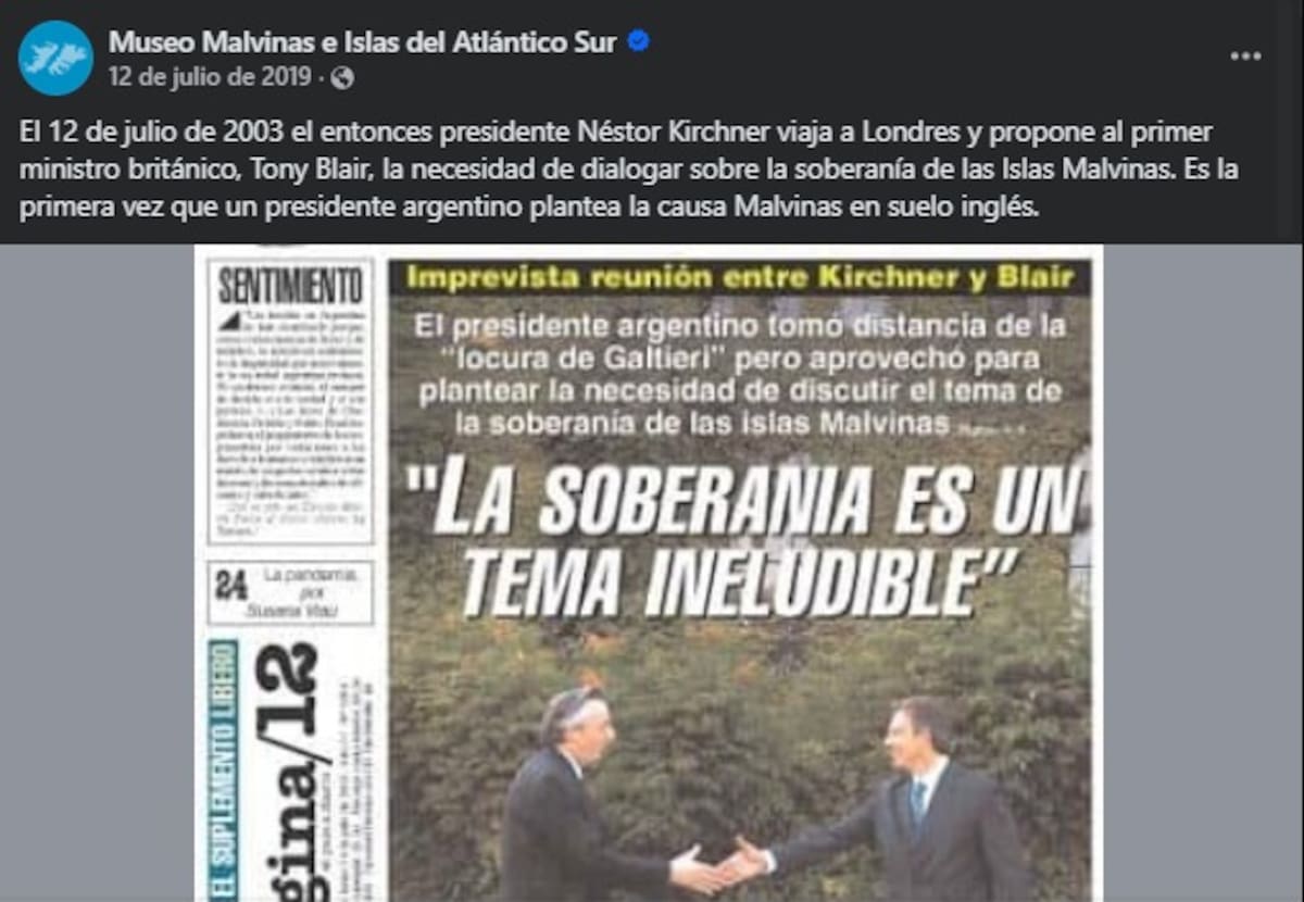 Néstor Kirchner tuvo un inesperado encuentro con el primer ministro de Reino Unido en 2003, Tony Blair.