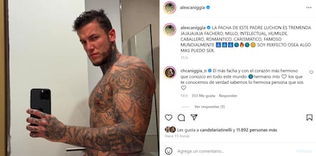 El posteo de Alex Caniggia. Foto: Instagram.
