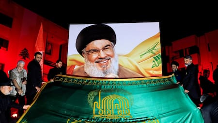 Miles de personas homenajearon a Hasán Nasrallah en el Líbano. Foto: Reuters