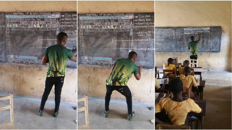 Hombre de Ghana que enseña computación sin computadoras se vuelve viral
