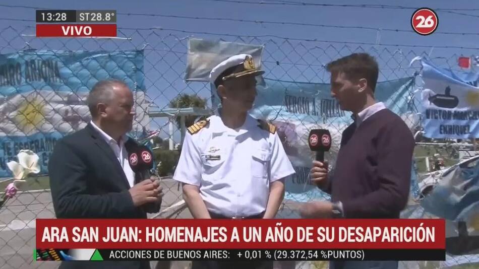 Homenaje al submarino ARA San Juan, Rodolfo Ramallo, vocero de la Armada, Mar del Plata, Canal 26
