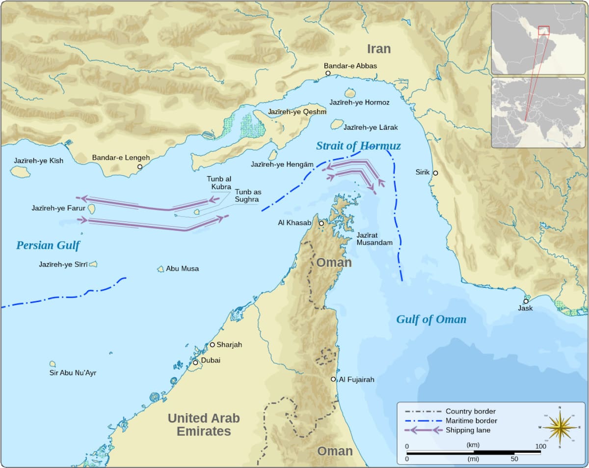 Irán propuso cerrar el estrecho de Ormuz tras los ataques de EEUU. Foto: Wikimedia