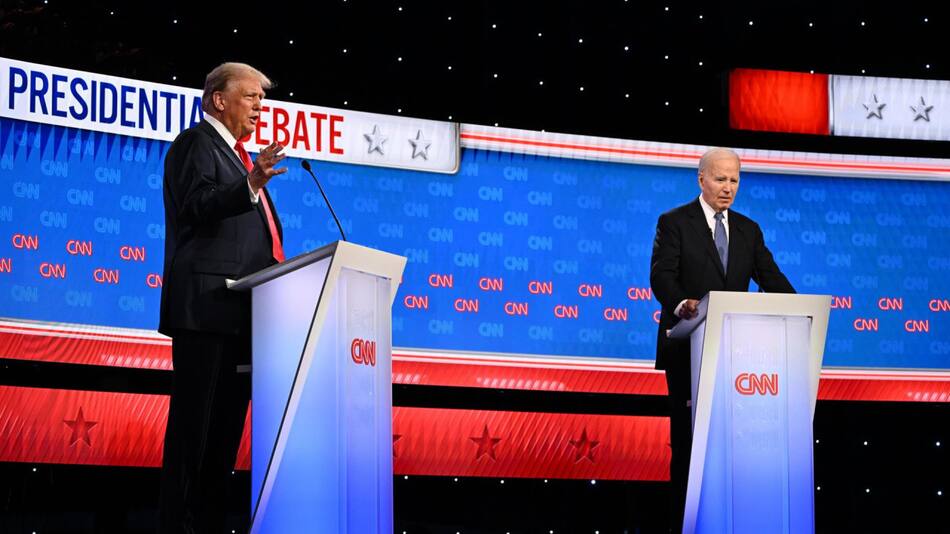 Debate presidencial entre Joe Biden y Donald Trump. Foto: EFE.
