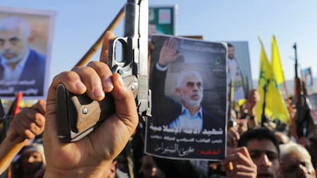 Protestas de los hutíes tras la muerte Yahya Sinwar, líder de Hamás. Foto: Reuters