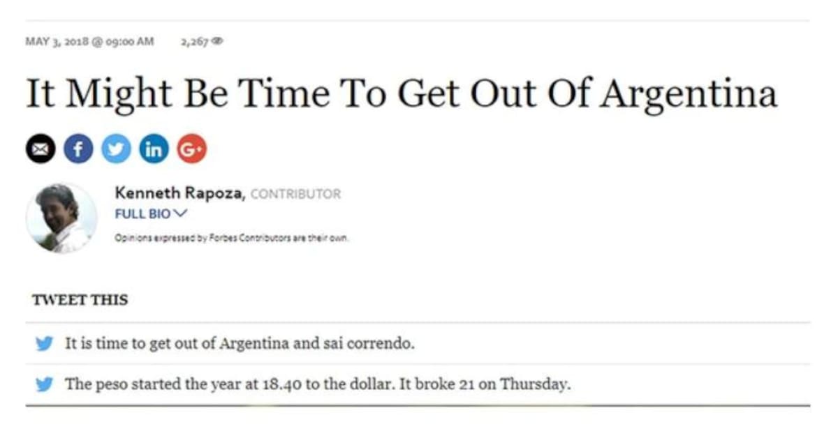Nota de Forbes sobre Argentina