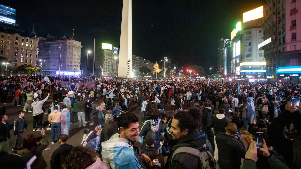 NOTICIAS ARGENTINAS
Festejos en el Obelisco tras el triunfo de Argentina en el Mundial 2026.