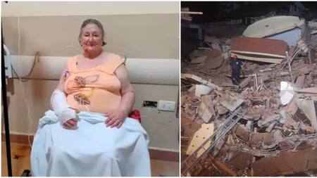 Sobreviviente del derrumbe en Villa Gesell. Fotos: NA.