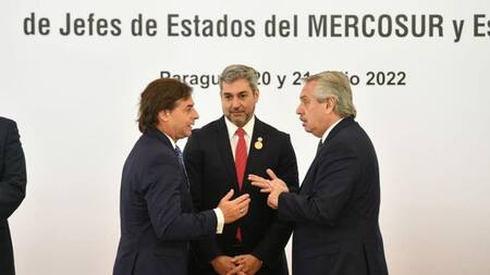 Alberto Fernández participó en la Cumbre del Mercosur en la ciudad paraguaya de Luque. Foto: NA.