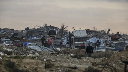 Palestinos en la Franja de Gaza. Foto: EFE/Mohamed Saber.
