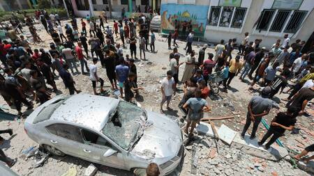 Ataque de Israel a un hospital de campaña en Gaza. Foto: REUTERS.