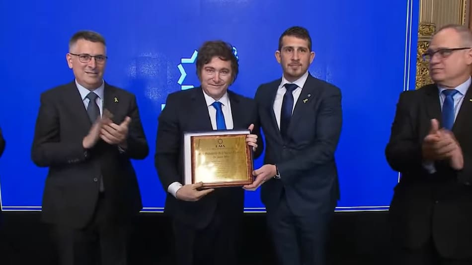 Javier Milei en el 90° aniversario de la DAIA.