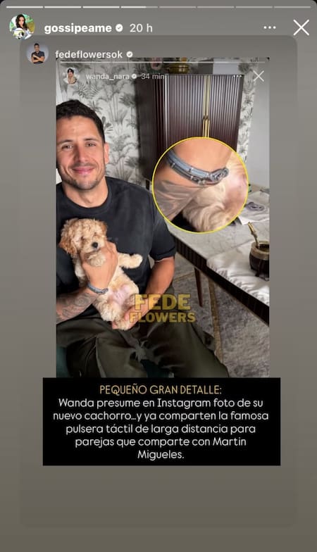 La pulsera que comparten Wanda Nara y Martín Migueles.