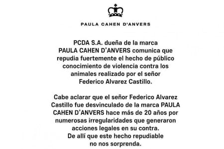 Paula Cahen DAnvers contra el empresario Federico Álvarez Castillo