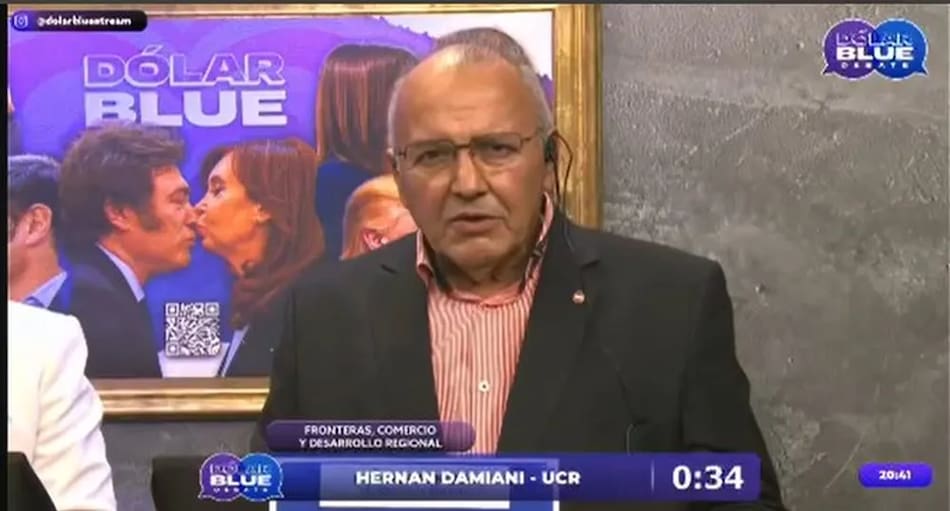 Hernán Damiani, dirigente radical que falleció en un streaming en vivo.