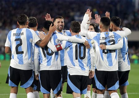 Festejo de la Selección argentina.