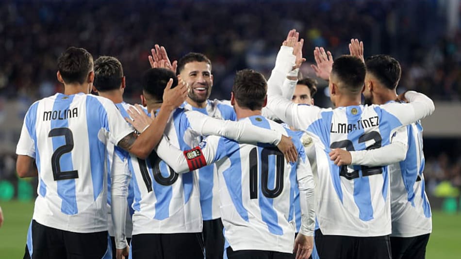 Festejo de la Selección argentina.