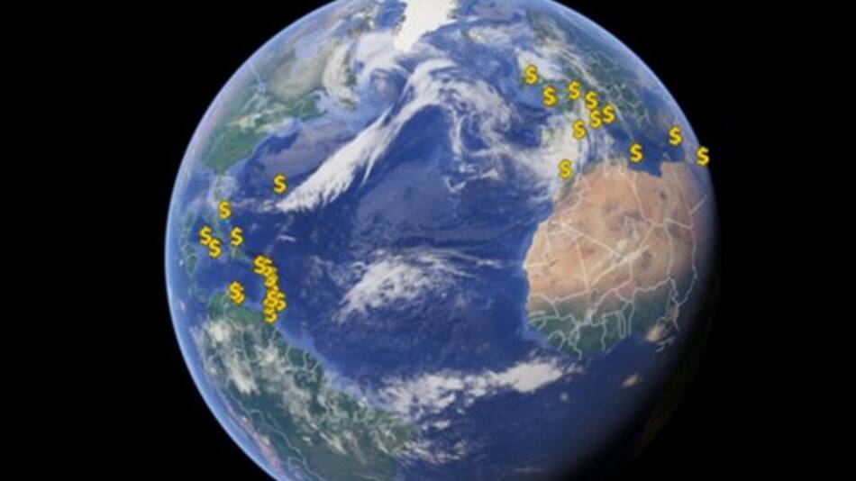 Mapa de paraísos fiscales