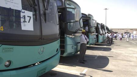 Transporte público durante el Mundial de Qatar. Foto: Telam.