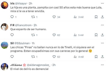 Comentarios en contra de Yanina Latorre. Foto: captura X.