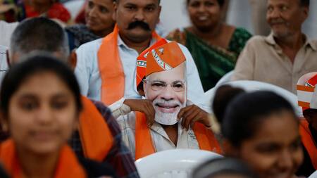Partidarios de Narendra Modi en India. Foto: Reuters.