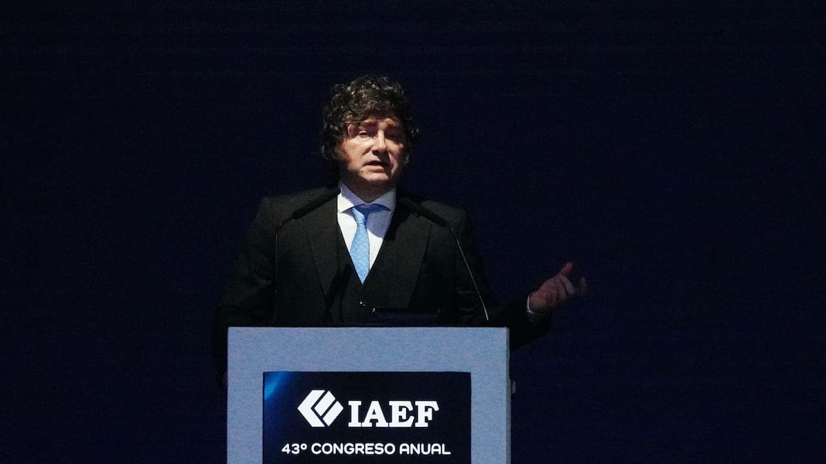 Javier Milei en el IAEF 2026.