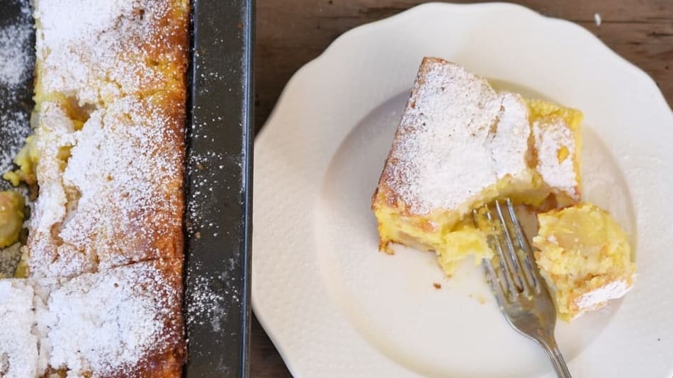 Torta haragana de manzana.