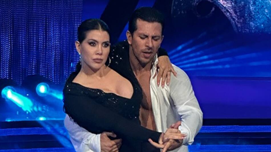 Wanda Nara junto a su bailarín. Foto: RAI Italia.