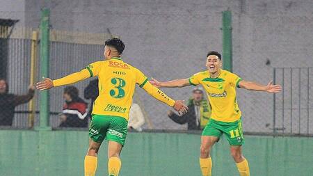 Festejo de Defensa y Justicia ante América Mineiro por la Copa Sudamericana. Foto: @ClubDefensayJus.