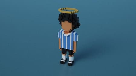 Maradona en pixel Art. Foto: Télam.