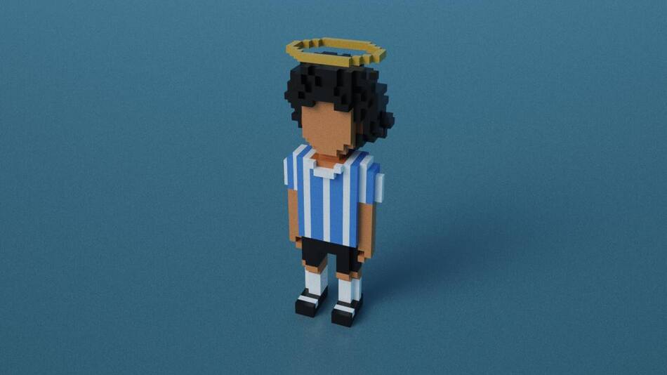 Maradona en pixel Art. Foto: Télam.