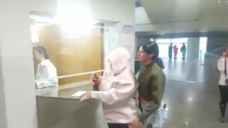 Morena Rial entrando a declarar. Foto captura.