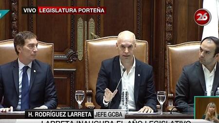 Horacio Rodríguez Larreta en apertura de sesiones ordinarias de la Legislatura (Canal 26)